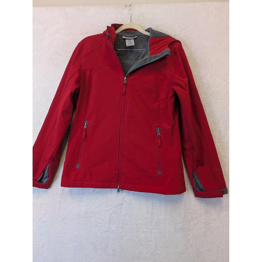 Free Country Women's Size S Red Fleece Lined Softshell‎ Jacket Hooded